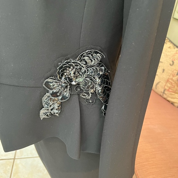 Black Rickie Freeman for Teri Jon size 12 cocktail suit - Picture 10 of 14